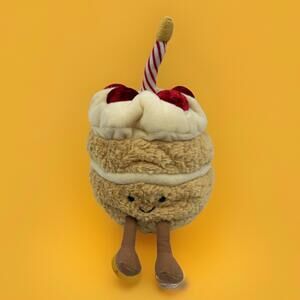 Jellycat Amuseables Birthday Cake Stuffed Toy, 6 inches | Dessert Plush | Birthd